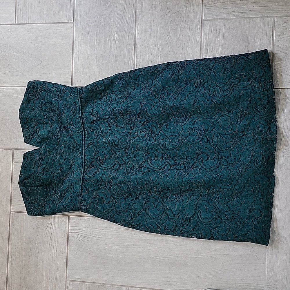 J. Crew 💕 HP 💕 Wedding Collection Jade Green Lace Strapless Dress, Size 10